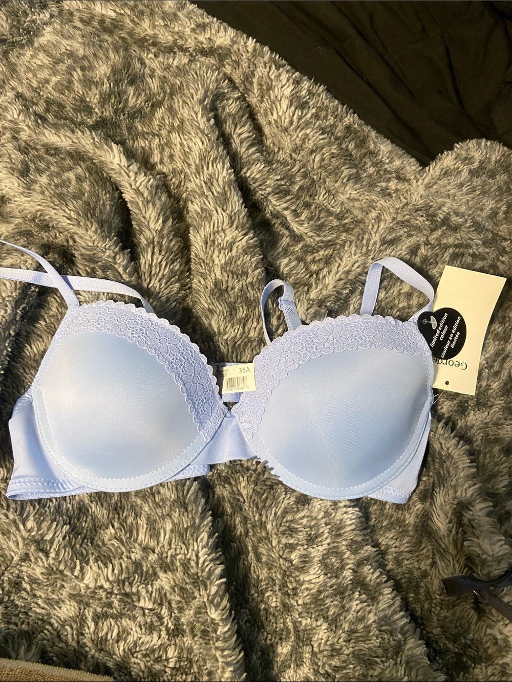 Baby blue lace bra
